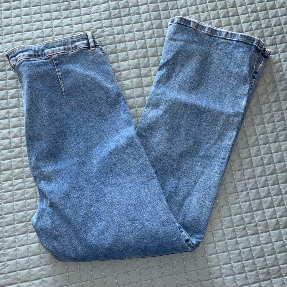 Asos Design Womens Jeans Bootcut w/ Ankle Slit Blue Denim Size 36/32 - (D1825F)